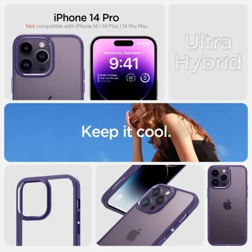  iPhone 14 Pro Mély Lila Spigen Ultra Hybrid tok - 9