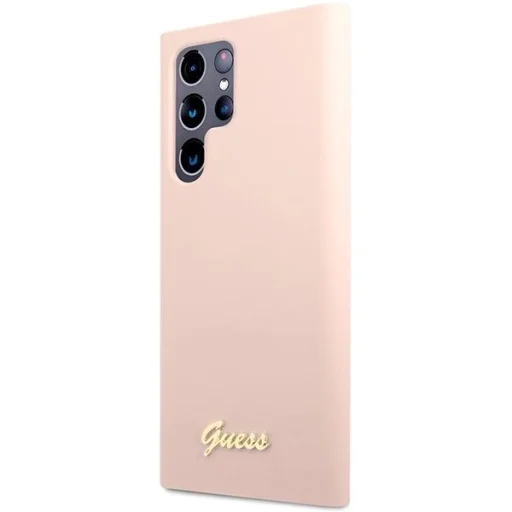 Guess GUHCS23LLSLMGPP S23 Ultra S918 pink/pink hardcase Silicone Script Metal Logo tok - 2