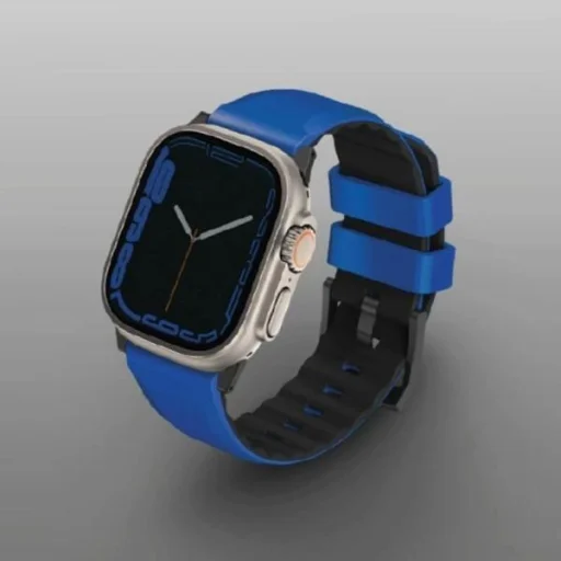 Uniq Linus Airosoft Szilikon Szíj Apple Watch 1/2/3/4/5/6/7/8/SE/SE2/Ultra 42/44/45/49mm - Kék - 3