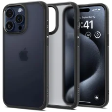  iPhone 15 Pro Fekete Fagy Spigen Ultra Hybrid tok