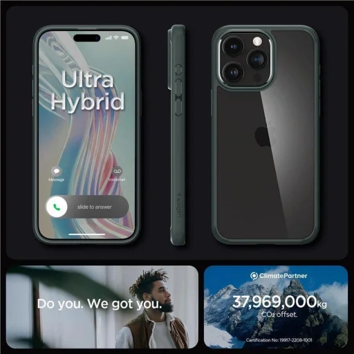  iPhone 15 Pro Max sötétzöld Spigen Ultra Hybrid tok - 7