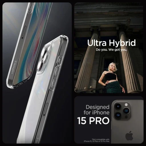  iPhone 15 Pro Átlátszó és Matt Spigen Ultra Hybrid tok - 6