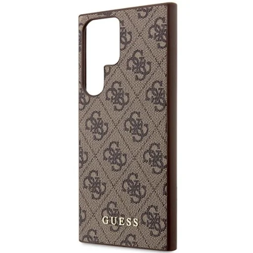 Guess GUHCS23LG4GFBR S23 Ultra S918 barna/barna kemény tok 4G Arany Logó - 6