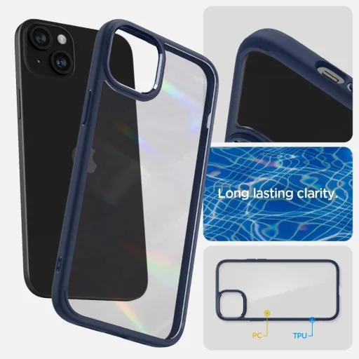  iPhone 15 Navy Blue Spigen Ultra Hybrid tok - 14