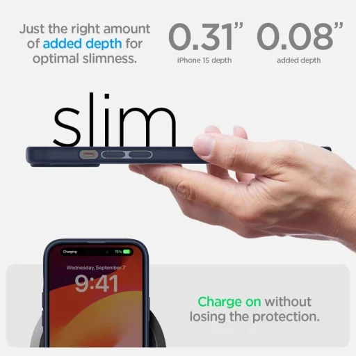  iPhone 15 Navy Blue Spigen Ultra Hybrid tok - 16