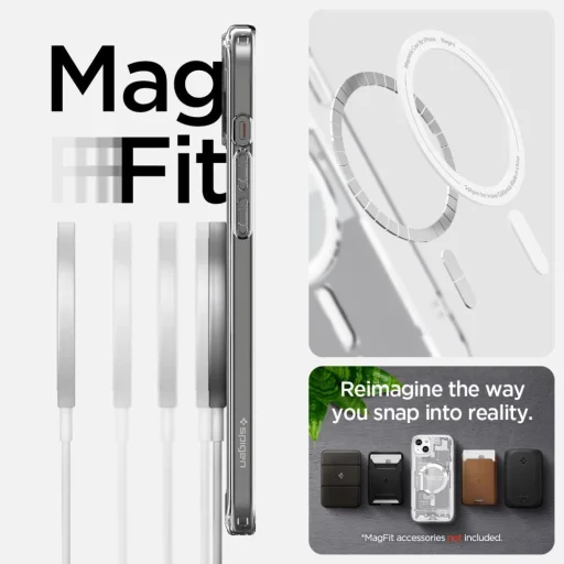  iPhone 15 Plus Fehér (Zero One Minta) Spigen Ultra Hybrid Mag tok MagSafe-hez - 13