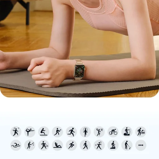 Joyroom Fit-Life JR-FT5 okosóra hívásfogadás funkcióval / IP68 védelem - arany - 6