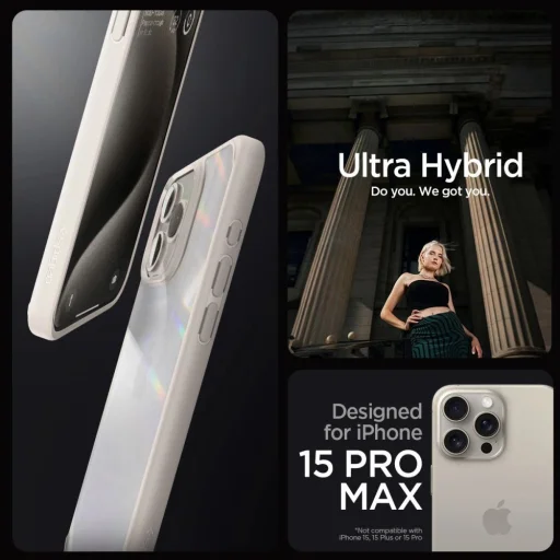  iPhone 15 Pro Max Natural Titanium Spigen Ultra Hybrid tok - 2