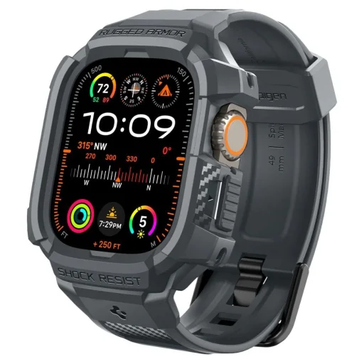  Apple Watch Ultra 1/2 (49 mm) Sötétszürke Spigen Rugged Armor Pro tok - 1