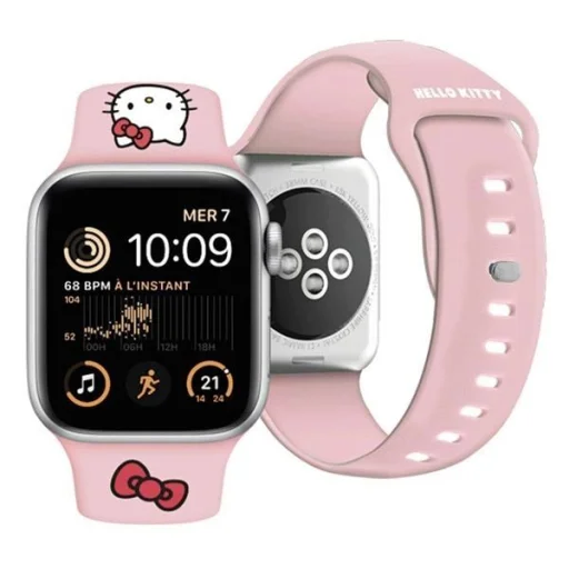 Hello Kitty Silicone Kitty Head szíj Apple Watch 42/44/45/49mm - Pink - 4