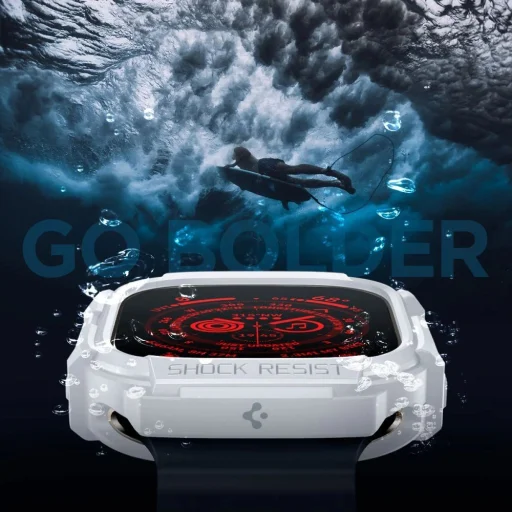  Apple Watch Ultra 1 / 2 (49 mm) fehér Spigen Rugged Armor tok - 11