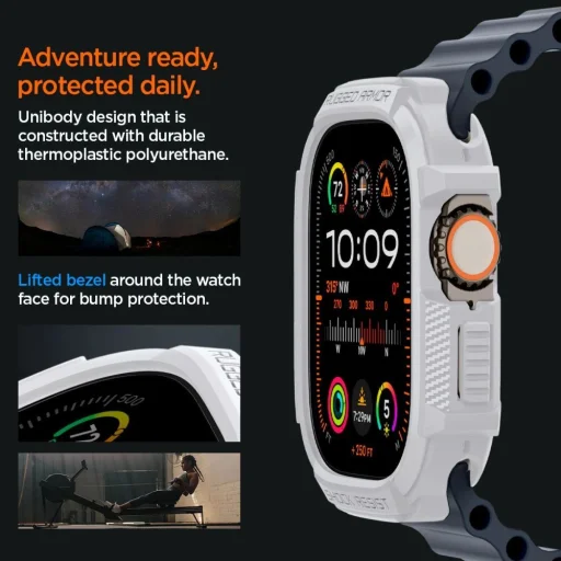  Apple Watch Ultra 1 / 2 (49 mm) fehér Spigen Rugged Armor tok - 13