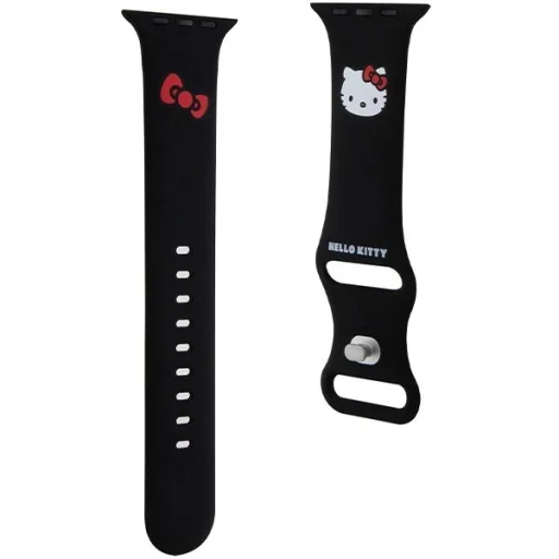 Hello Kitty Szilikon Kitty Fej Szíj Apple Watch 42/44/45/49mm - Fekete - 3