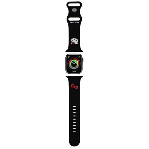 Hello Kitty Szilikon Kitty Fej Szíj Apple Watch 42/44/45/49mm - Fekete - 1
