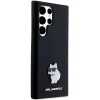 Karl Lagerfeld Szilikon Choupette Metal Pin tok Samsung Galaxy S23 Ultra-hoz - fekete - 4