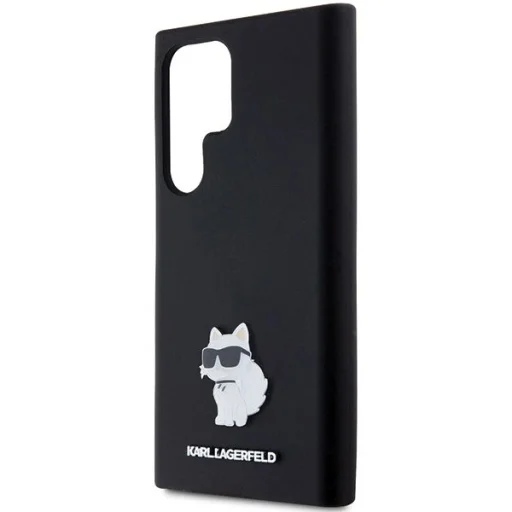 Karl Lagerfeld Szilikon Choupette Metal Pin tok Samsung Galaxy S23 Ultra-hoz - fekete - 6