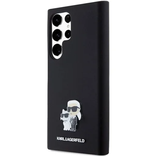 Karl Lagerfeld Silicone Karl & Choupette Metal Pin tok Samsung Galaxy S23 Ultra - fekete - 2