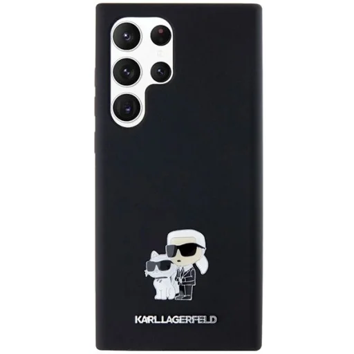 Karl Lagerfeld Silicone Karl & Choupette Metal Pin tok Samsung Galaxy S23 Ultra - fekete - 3