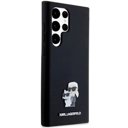 Karl Lagerfeld Silicone Karl & Choupette Metal Pin tok Samsung Galaxy S23 Ultra - fekete - 4