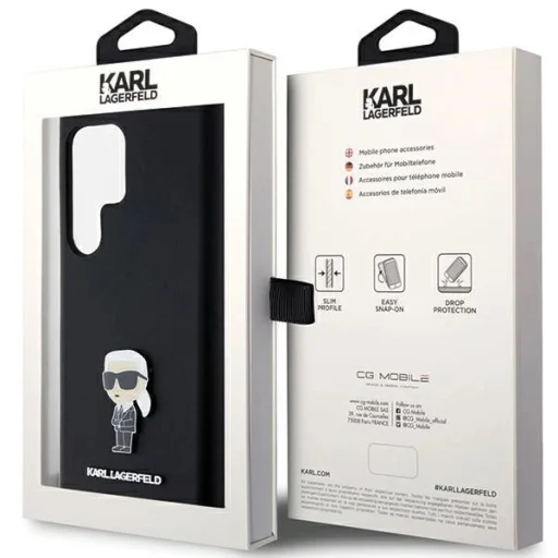 Karl Lagerfeld Silicone Ikonik Metal Pin tok Samsung Galaxy S23 Ultra - fekete - 8