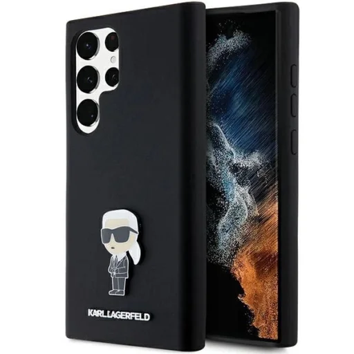 Karl Lagerfeld Silicone Ikonik Metal Pin tok Samsung Galaxy S23 Ultra - fekete - 1