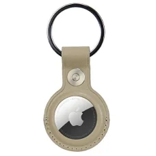  AirTag Szintetikus Bőr Audi tok - bézs