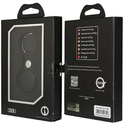  Apple AirTag fekete Audi Szintetikus Bőr tok - 7