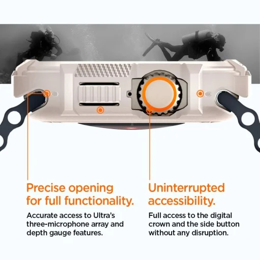  Apple Watch Ultra 1 / 2 / 3 (49 mm) bézs Spigen Rugged Armor tok - 15