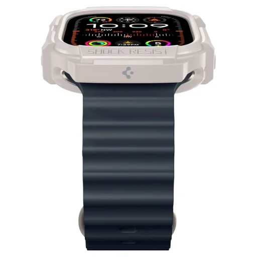  Apple Watch Ultra 1 / 2 / 3 (49 mm) bézs Spigen Rugged Armor tok - 5