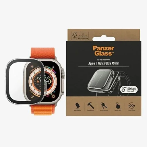 PanzerGlass Teljes Testet Védő Tok Apple Watch Ultra 49 mm-re - átlátszó - 3