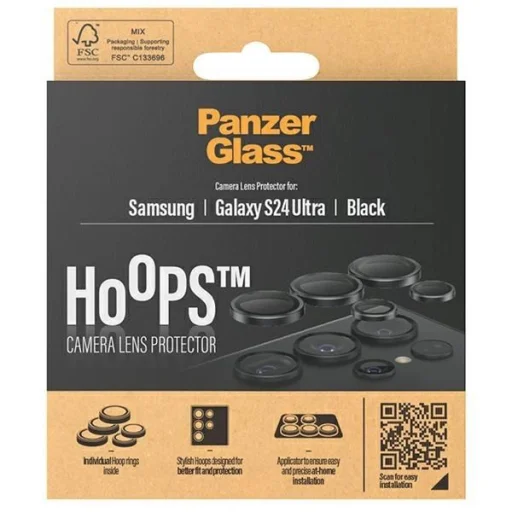 PanzerGlass Hoops Camera Protection fekete kerettel Samsung Galaxy S24 Ultra - üvegfólia - 4
