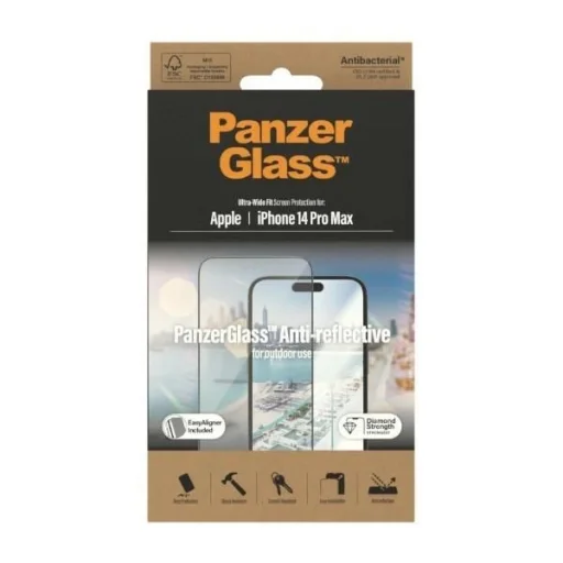 PanzerGlass Ultra-Wide Fit antibakteriális edzett üvegfólia tükröződésmentes réteggel és pozicionálóval iPhone 14 Pro Max készülékhez Üvegfólia - 9