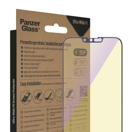 PanzerGlass Ultra-Wide Fit Antibakteriális Edzett Üveg Kék Fény Szűrővel és Pozicionálóval iPhone 14 Plus / 13 Pro Max üvegfólia - 7