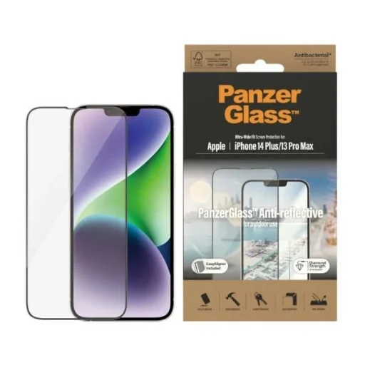 PanzerGlass Ultra-Wide Fit antibakteriális edzett üvegfólia vakítás szűrővel és pozicionálóval iPhone 14 Plus / 13 Pro Max - 1