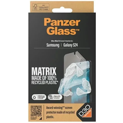 PanzerGlass Ultra-Wide Fit edzett üveg D3O®-val és applikátorral a Samsung Galaxy S24-hez - 4