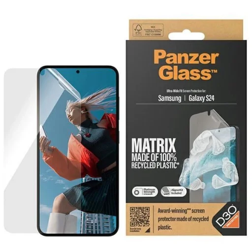 PanzerGlass Ultra-Wide Fit edzett üveg D3O®-val és applikátorral a Samsung Galaxy S24-hez - 1