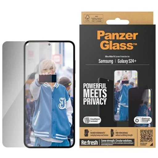 PanzerGlass Ultra-Wide Fit Privacy Edzett Üvegfólia Pozicionálóval Samsung Galaxy S24+ készülékhez - 1