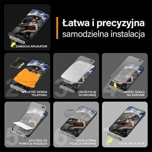 PanzerGlass Matrix Ultra-Wide-Fit hibrid üveg iPhone 15 Pro Maxhoz applikátorral üvegfólia - 8