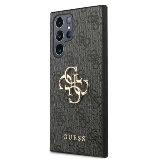 Guess GUHCS22L4GMGGR S908 S22 Ultra szürke kemény tok 4G Big Metal Logo - 2