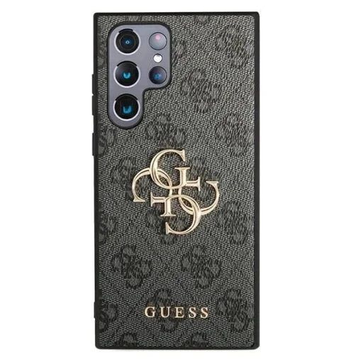Guess GUHCS22L4GMGGR S908 S22 Ultra szürke kemény tok 4G Big Metal Logo - 3