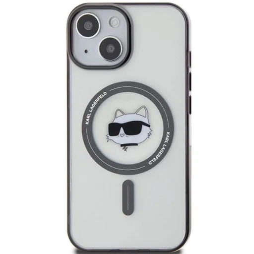  iPhone 15 Plus 6.7" átlátszó keménytok IML Choupette's Head MagSafe Karl Lagerfeld KLHMP15MHCHNOTK tok - 3