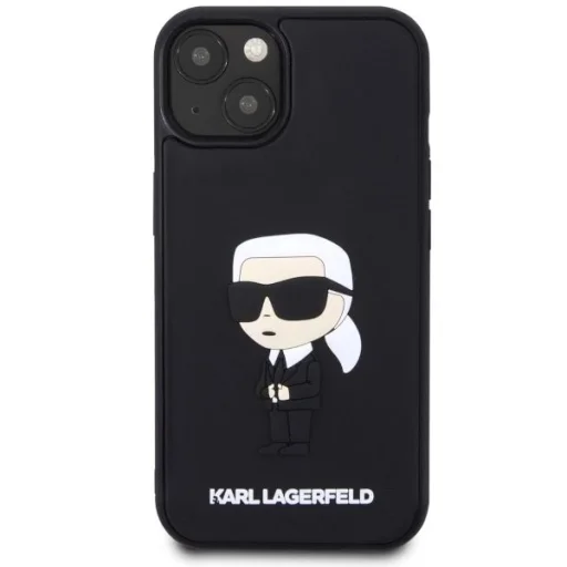Karl Lagerfeld KLHCP14M3DRKINK iPhone 14 Plus 6.7" fekete/fekete kemény tok Rubber Ikonik 3D tok - 3