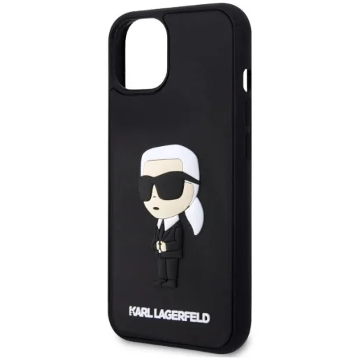 Karl Lagerfeld KLHCP14M3DRKINK iPhone 14 Plus 6.7" fekete/fekete kemény tok Rubber Ikonik 3D tok - 6