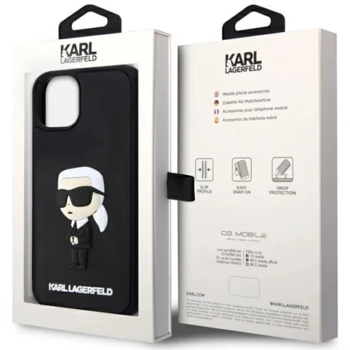Karl Lagerfeld KLHCP14M3DRKINK iPhone 14 Plus 6.7" fekete/fekete kemény tok Rubber Ikonik 3D tok - 8