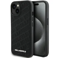  iPhone 15 Plus / 14 Plus Karl Lagerfeld Quilted K Pattern tok - fekete