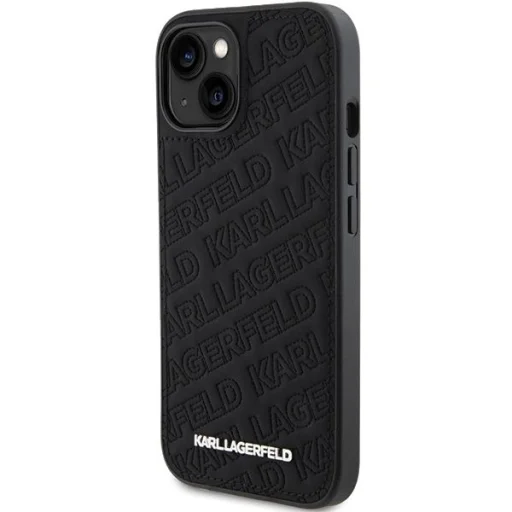  iPhone 15 Plus / 14 Plus Karl Lagerfeld Quilted K Pattern tok - fekete - 2