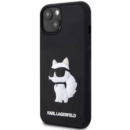 Karl Lagerfeld KLHCP14M3DRKHNK iPhone 14 Plus 6.7" fekete/fekete keménytok Rubber Choupette 3D tok - 2