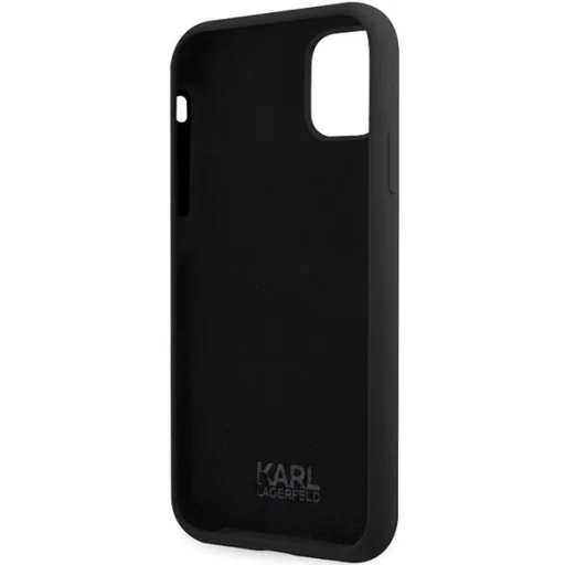 Karl Lagerfeld KLHCN61SKSVGK iPhone 11 6.1" fekete/fekete kemény tok Szilikon Aláírása - 7