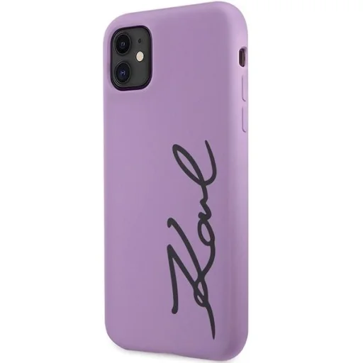 Karl Lagerfeld KLHCN61SKSVGU iPhone 11 6.1" lila/lila kemény tokozású Szilikon Signature tok - 2
