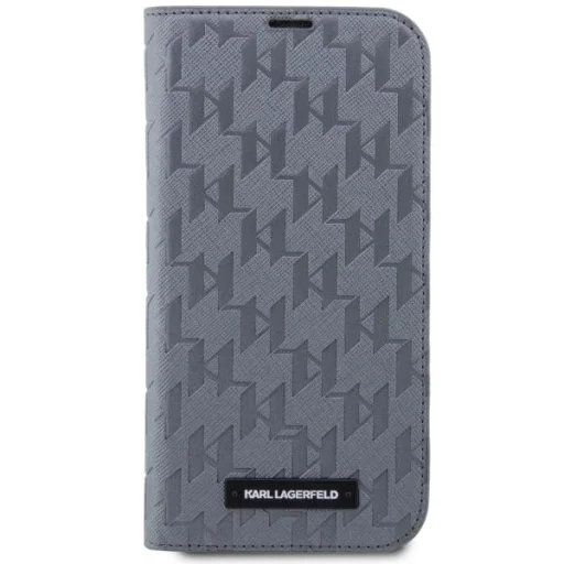 Karl Lagerfeld KLBKP14LSAKLHPG iPhone 14 Pro 6.1" fliptok ezüst/ezüst Saffiano Monogram tok - 3